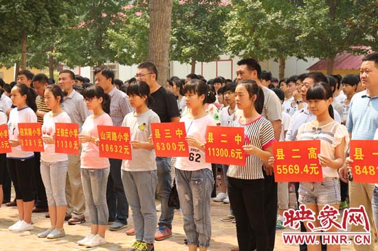 經(jīng)過一周的廣泛宣傳動員，全縣教育系統(tǒng)共捐款174113元。