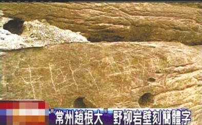 “常州趙根大” 2009年3月27日，臺灣北海岸野柳地質(zhì)公園巖壁上被刻下“中國常州趙根大”字樣。臺灣媒體將此事報道后，趙根大公開道歉。