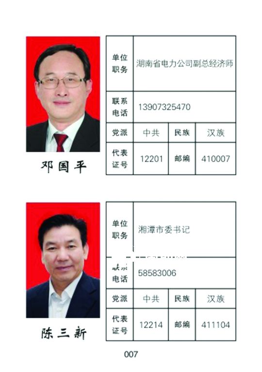 湘潭市人大常委會(huì)官網(wǎng)公開(kāi)的湖南省委書(shū)記徐守盛和湘潭市委書(shū)記陳三新的信息。兩人均為湘潭選出的湖南省人大代表，陳三新同時(shí)是湘潭市人大代表。</p><p>