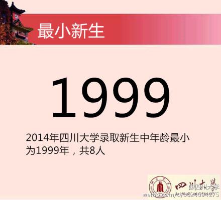 2014川大新生花邊數(shù)據(jù)。 圖據(jù)四川大學(xué)官方微博