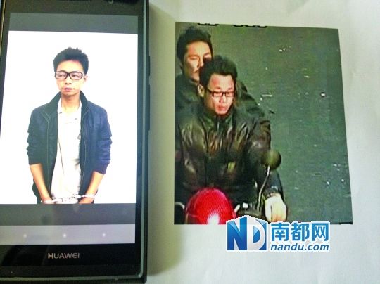 叉車司機肖東。飛車搶奪嫌疑人(戴眼鏡者)。
