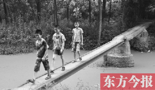 這座寬僅0.4米的危橋，承擔著1000多人的出行