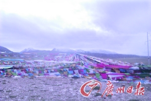 沿途遍地可見(jiàn)的五彩經(jīng)幡。