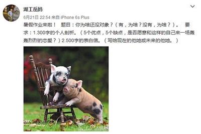 岳馨鈺在自己的個人微博上布置暑假作業(yè)。微博截圖