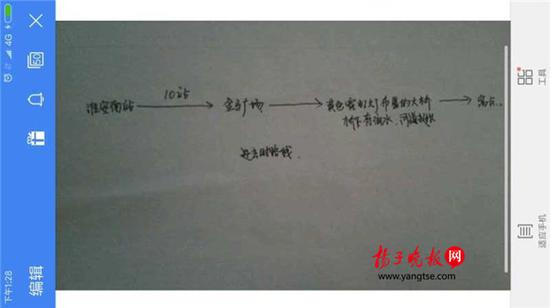 警方根據(jù)這兩張手繪地圖，動用300余人次警力終于將林芳找到。（圖由淮安警方提供）