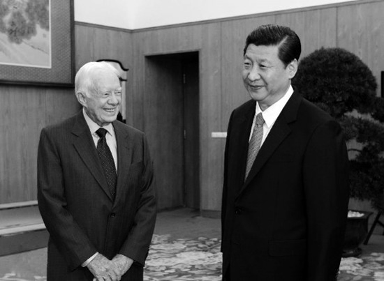 2012年12月13日，中共中央總書記習(xí)近平在中南海會見美國前總統(tǒng)卡特