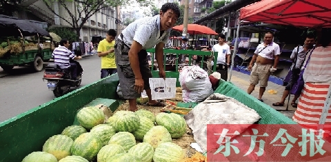 因為夜里睡太沉，來鄭州賣瓜的開封瓜農(nóng)姚老漢不但丟錢還丟瓜