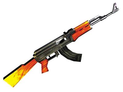 AK47步槍：哈馬斯大量仿制，是武裝分子主要武器。