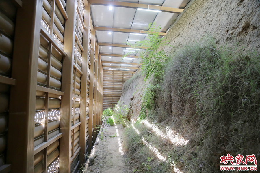 鄭州市商城遺址保護管理處對該節(jié)點1700米城垣兩側(cè)斷面遺址進行保護性設施建設。