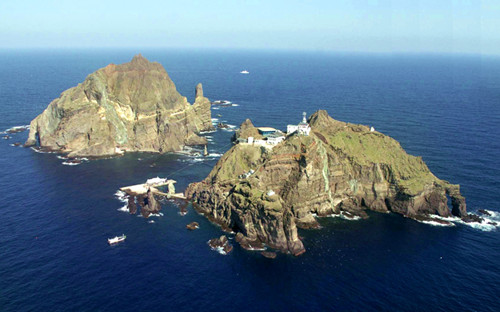 資料圖：日韓爭(zhēng)議島嶼，韓國(guó)稱(chēng)“獨(dú)島”，日本稱(chēng)“竹島”。