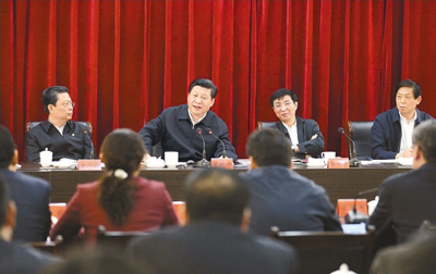 3月18日，習(xí)近平聽取蘭考縣教育實踐活動情況匯報，并發(fā)表重要講話。